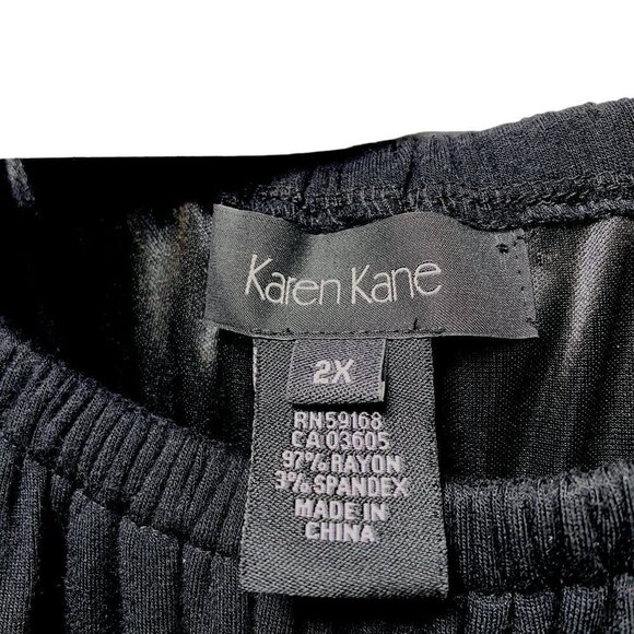 KAREN KANE Flowy Top Plus Size 2X Black Gold Sequined Ruffled Tier Peasant Tunic - Picture 6 of 9